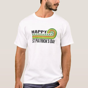 Vintage Style Lucky Rainbow Shamrocks Green St. Pa T-Shirt