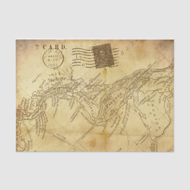 Vintage Style Map on Parchment Paper (Front)