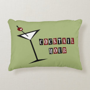 {Vintage Style} Martini Decorative Cushion