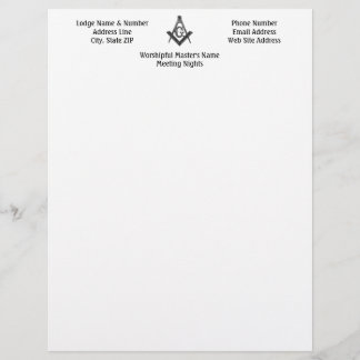 Vintage Style Masonic Lodge Letterhead