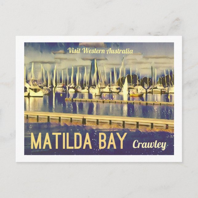 Vintage-style Matilda Bay, West Australia Postcard (Front)
