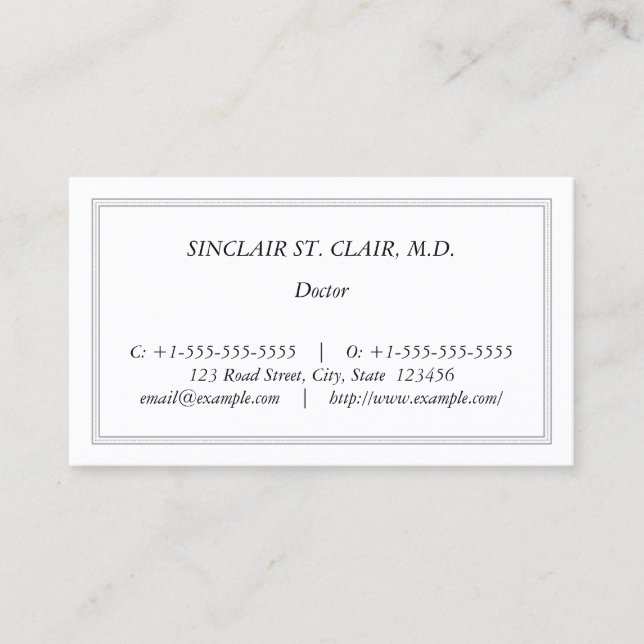 Vintage Style Medical Professional Business Card (Front)