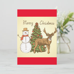 Vintage Style Merry Christmas Invitation