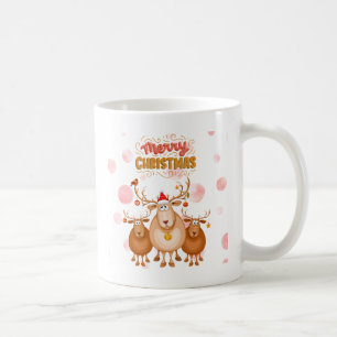Vintage style Merry Christmas mugs with deer