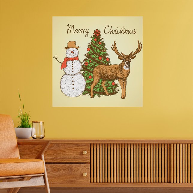 Vintage Style Merry Christmas Poster (Creator Uploaded)