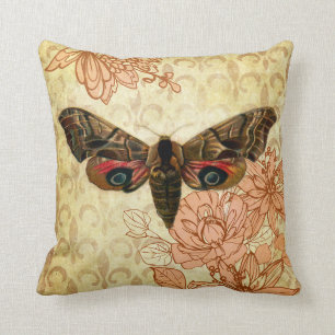 Vintage Style Moth Cushion