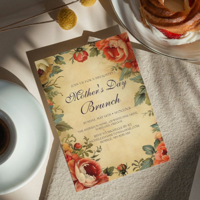 Vintage Style Mother's Day Brunch Invitation (Creator Uploaded)