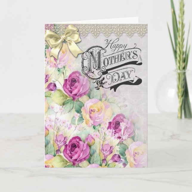 Vintage Style Mothers Day Card (Front)