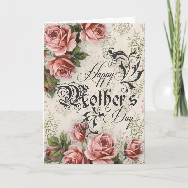 Vintage Style Mothers Day Card (Front)