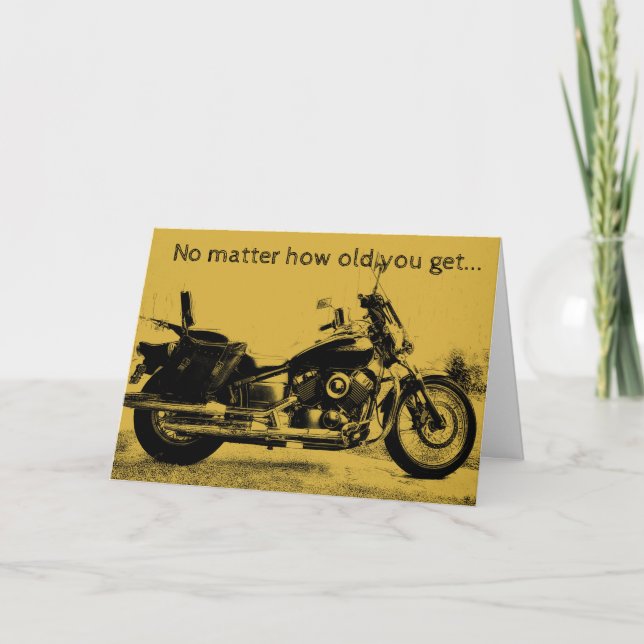 Vintage Style Motorcycle Birthday Card (Front)