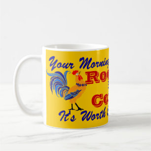Vintage Style Mug Coffee Ad Rooster Brand Wake Up