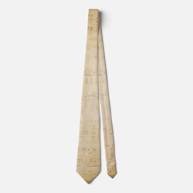 Vintage style. Musical notes. Tie (Front)