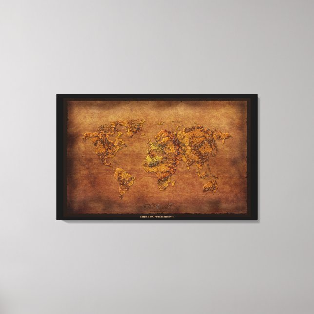 Vintage-style New World Map Art Print (Front)