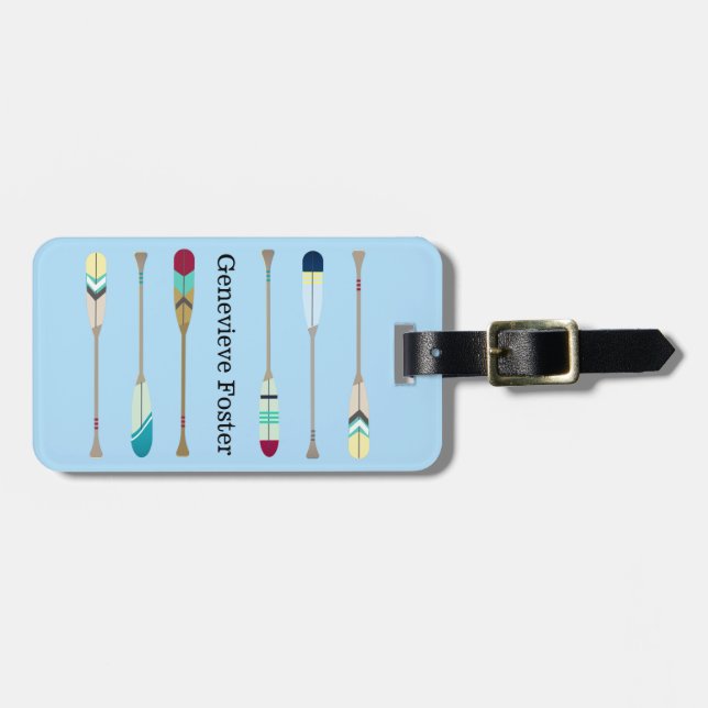 Vintage-style Oars Luggage Tag (Front Horizontal)