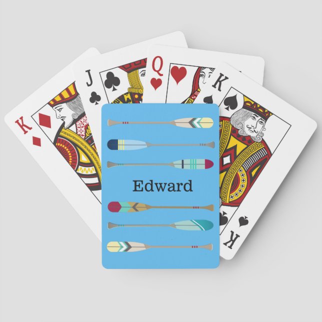 Vintage-style Oars Playing Cards (Back)