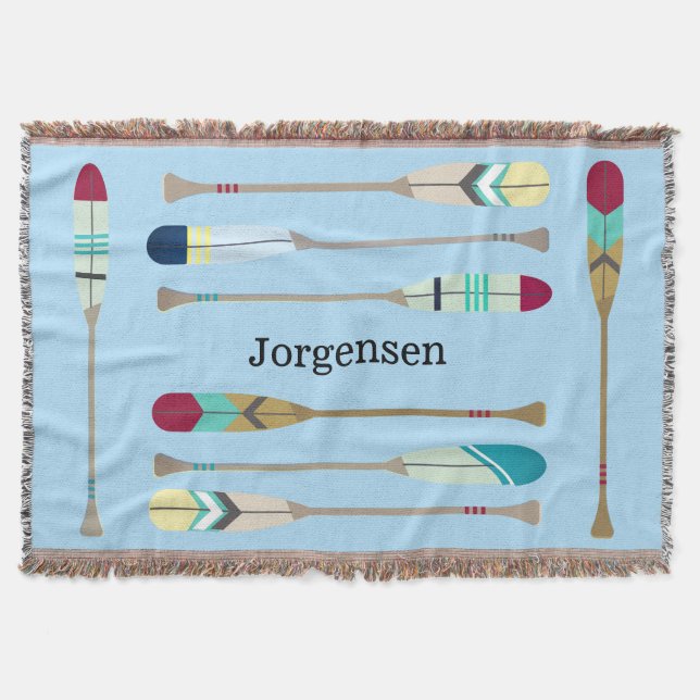 Vintage-style Oars Throw Blanket (Front)