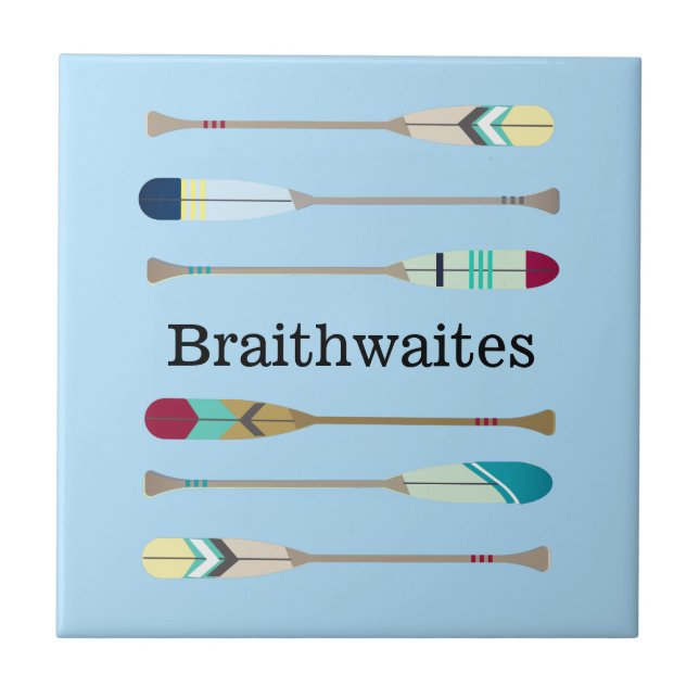 Vintage-style Oars Tile (Front)