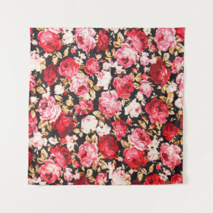 Vintage style of tapestry flowers fabric pattern