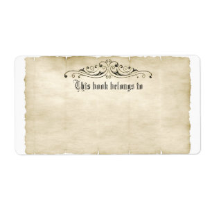 Vintage Style Old Parchment Add Your Name Label