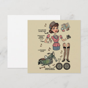 Vintage Style Paper Doll Kit Adventure Holiday Card