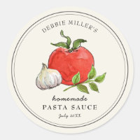 Vintage style Pasta sauce label on off-white