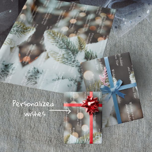 Vintage style pastel Christmas tree Wrapping Paper