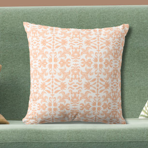Vintage-style Peach and White Pillow