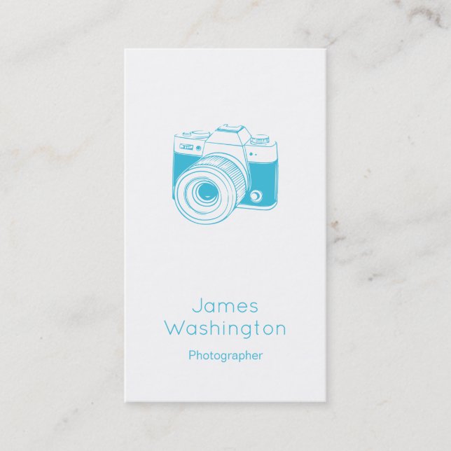 Vintage Style Photography Business Card - Blue (Front)