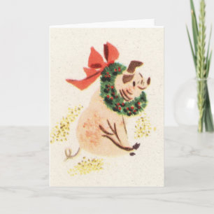 Vintage style pig greeting cards