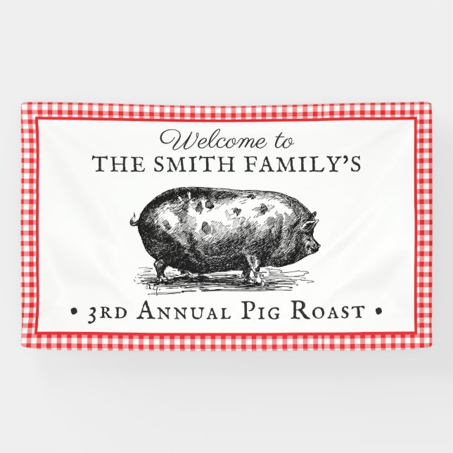 Vintage Style | Pig Roast Event Banner (Horizontal)