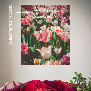 Vintage style pink fringed tulips poster