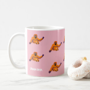 Vintage style pink Orangutan mug by John Dyer
