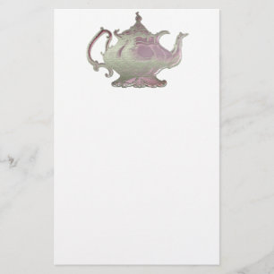 Vintage Style Pink Teapot Stationery