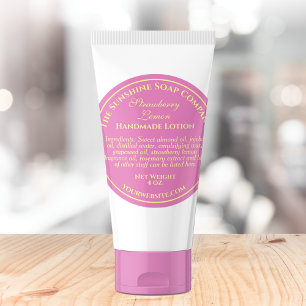 Vintage style pink with yellow text soap cosmetic classic round sticker