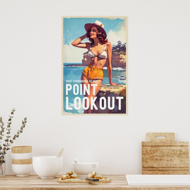 Vintage Style Point Lookout Travel Poster (Kitchen)
