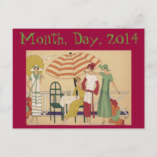 Vintage Style Pool Beach Party Card