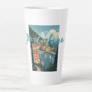 Vintage Style Portofino Genova Italy Latte Mug