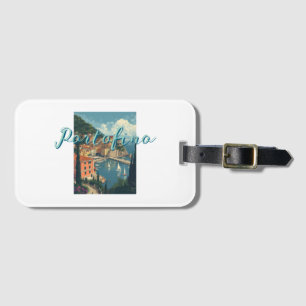 Vintage Style Portofino Genova Italy Luggage Tag