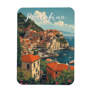 Vintage Style Portofino Genova Italy Magnet