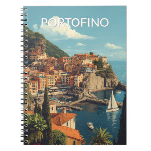 Vintage Style Portofino Genova Italy Notebook