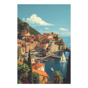 Vintage Style Portofino Genova Italy Photo Print