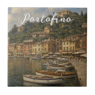 Vintage Style Portofino Genova Italy Tile