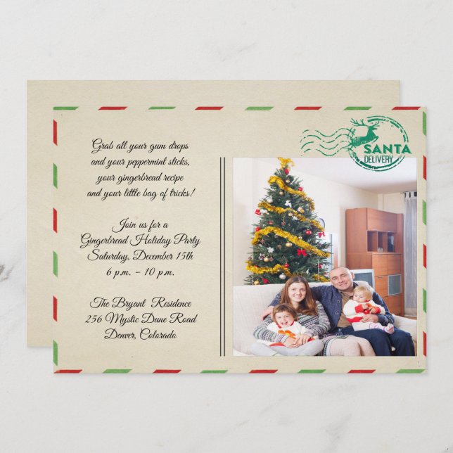 Vintage Style Postcard Holiday Celebraion Party (Front/Back)