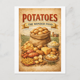 Vintage-Style Potato Advertisement Postcard