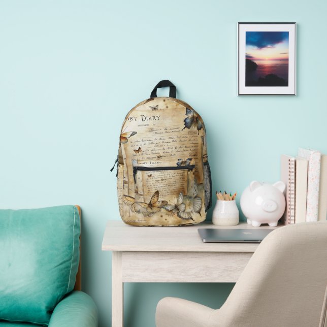 Vintage Style Printed Backpack (Insitu)