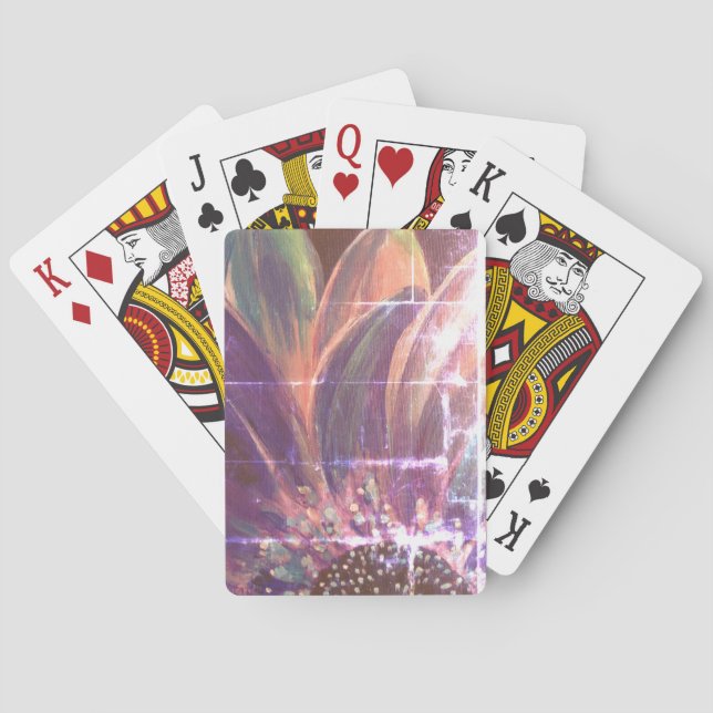 Vintage Style Purple Flower Bicycle Playing Cards (Back)