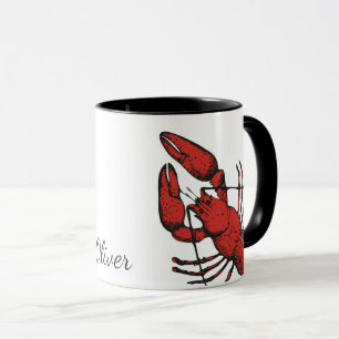 Vintage style red lobster design mug