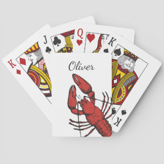 Vintage style red lobster design playing cards