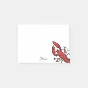 Vintage style red lobster design post-it notes
