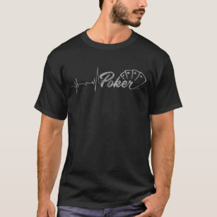 Vintage Style Retro Heartbeat Poker Player Gift T-Shirt